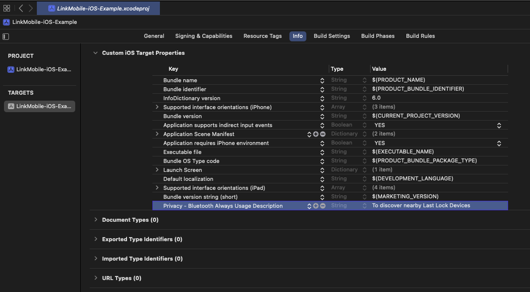 Bluetooth usage description example